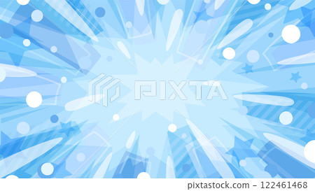 Background illustration of explosion light and stars radiating _ blue_16:9 Background illustration of explosion light and stars radiating _ blue_16:9 122461468