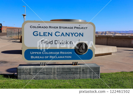 Glen Canyon Dam Nameplate, Arizona, USA 122461502
