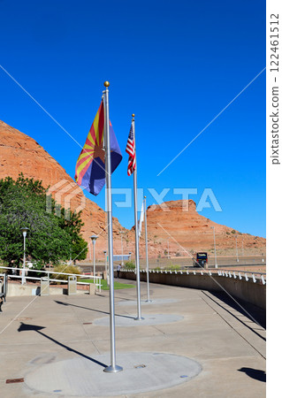 Glen Canyon Dam flagpole, Arizona, USA 122461512