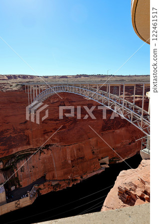 美國亞利桑那州格倫峽谷大壩橋 美國亞利桑那州格倫峽谷大壩橋 122461517