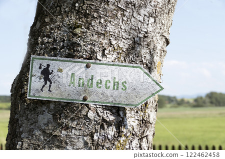 Hiking trail from Schaftlarn to Andechs, Munich Way of St. James, Bavaria, Germany 122462458