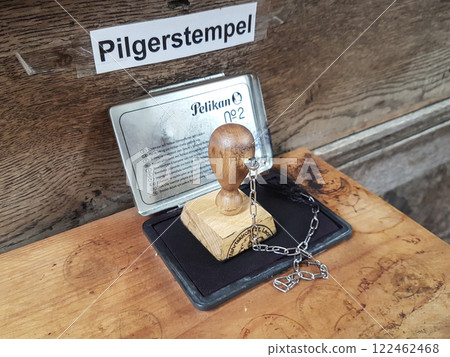 Pilgrim stamp at Church Hohenpeissenberg, Munich Way of St. James, Bavaria, Germany 122462468
