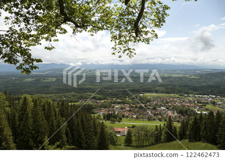 Panorama view from Hohenpeissenberg, Bavaria, Germany 122462473