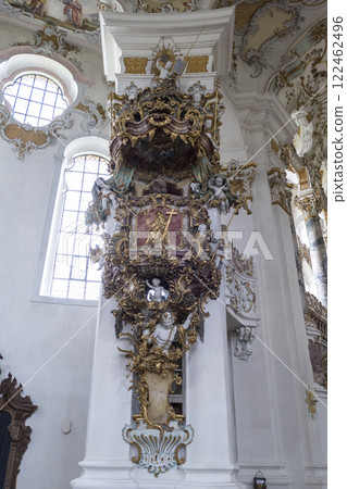Pilgrimage church Wieskirche, Munich Way of St. James, Bavaria, Germany 122462496
