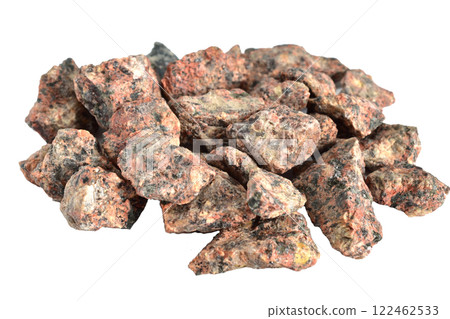 Small pebbles of the rock granite 122462533