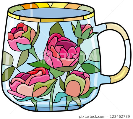 Decorative Vintage Teacup Hand Drawn Illustration Decorative Vintage Teacup Hand Drawn Illustration 122462789