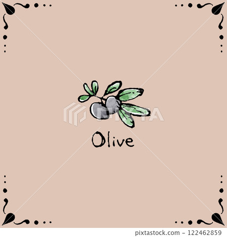 Black olive frame illustration Black olive frame illustration 122462859