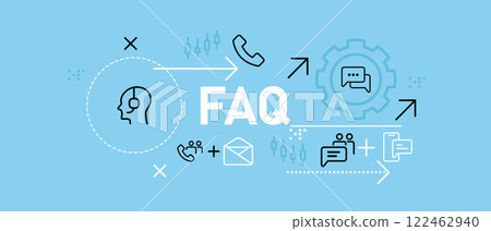 FAQ Conceptual frequently asking question information customer support service contact technology answer guide communication social email advice design icon outline concept set collection 122462940