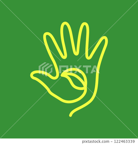 hand waving leaves nature save plant agriculture farm minimal line style simple logo design vector icon illustration hand waving leaves nature save plant agriculture farm minimal line style simple logo design vector icon illustration 122463339