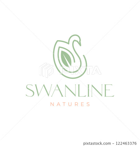 swan goose bird swimming leaves minimalist line style simple feminine logo design vector icon illustration swan goose bird swimming leaves minimalist line style simple feminine logo design vector icon illustration 122463376
