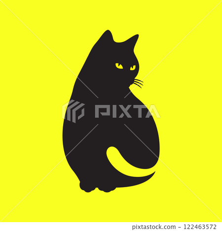 black cat pets angry modern minimal mascot simple logo icon vector illustration 122463572