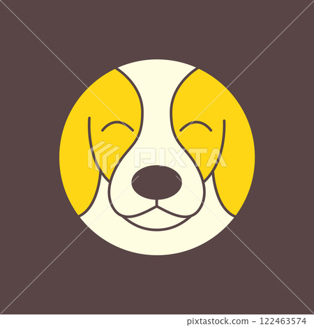 jack russel dog puppy cute circle modern geometric mascot cartoon smile happy logo icon vector illustration 122463574