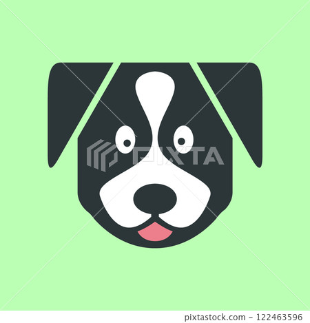 jack russel puppy dog black pets mascot cute colorful modern cartoon logo icon vector illustration 122463596