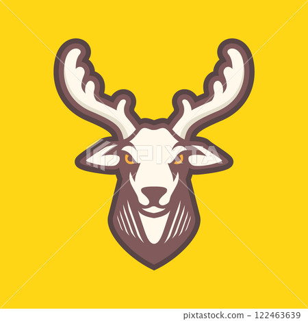 deer long horn mascot character cartoon modern colorful sticker logo design vector icon illustration deer long horn mascot character cartoon modern colorful sticker logo design vector icon illustration 122463639