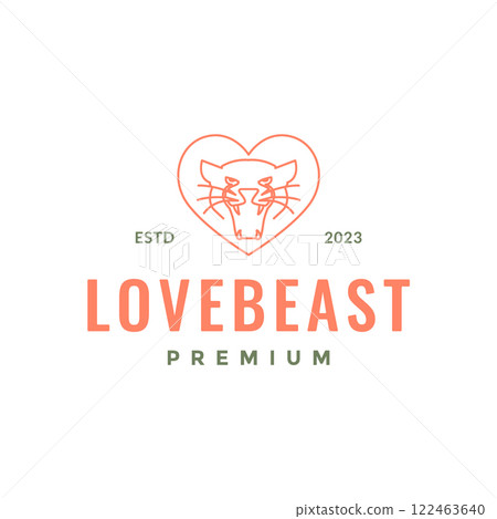 beast animal roar panther love heart line style minimal simple hipster logo design vector icon illustration beast animal roar panther love heart line style minimal simple hipster logo design vector icon illustration 122463640