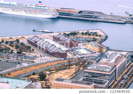 Yokohama cityscape in Japan, overlooking the Yokohama Red Brick Warehouse, etc. = January 19, 2025 122464030
