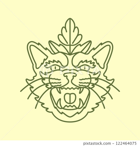 roar tiger head beast wildlife jungle leaves nature vintage hipster mascot logo vector icon illustration roar tiger head beast wildlife jungle leaves nature vintage hipster mascot logo vector icon illustration 122464075