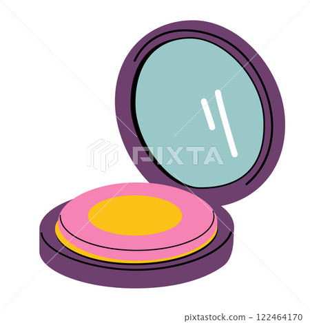 Illustration of a compact powder with a mirror 122464170