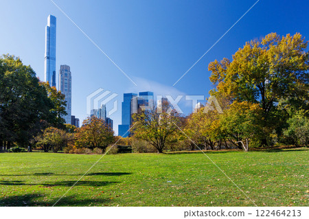 Central Park in New York City on a sunny autumn 122464213