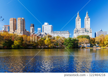Central Park in New York City on a sunny autumn 122464216