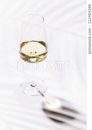 A glass of white wine A glass of white wine 122464266
