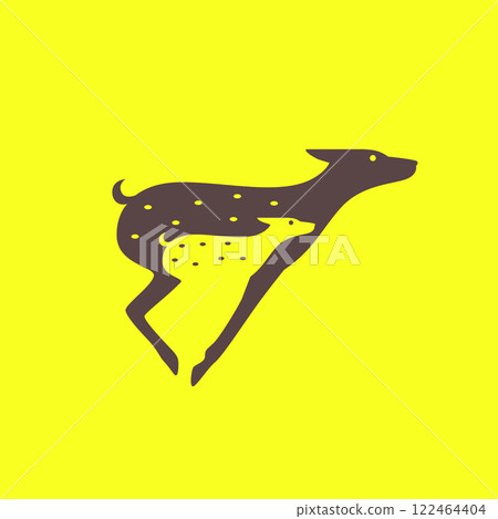deer and fawn jump wildlife savanna modern minimal mascot logo vector icon illustration deer and fawn jump wildlife savanna modern minimal mascot logo vector icon illustration 122464404