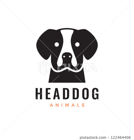 boxer dog head pets simple mascot modern logo vector icon illustration 122464406