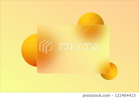 Glass morphism is frosted glass with yellow spheres. 122464423