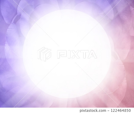 abstract bright circle in the center on gradient purple and pink flower background, nature, card, fashion, rose, wedding, copy space 122464850