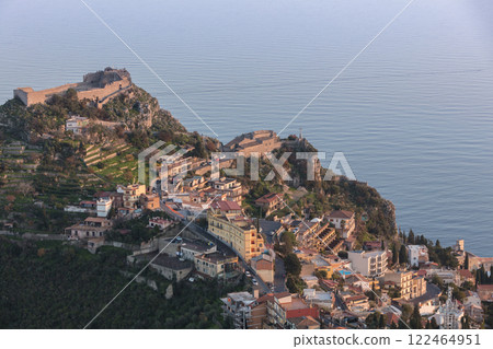 aerial view of Taormina, Italy 122464951