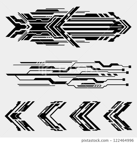 Futuristic Tech Arrows and Digital Circuit Designs 122464996