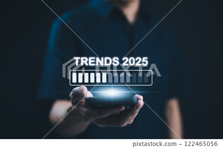 Trends 2025 year concept, trends in 2025 with a loading bar, Trends of SEO 2025, trend for marketing monitor, business planning in new year, Finding information and new ideas, progress bar 2025, Trends 2025 year concept, trends in 2025 with a loading bar, Trends of SEO 2025, trend for marketing monitor, business planning in new year, Finding information and new ideas, progress bar 2025, 122465056