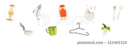 Different Garbage and Waste Type Object Vector Set 122465320