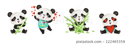 Cute Panda Character Engaged in Different Activity Vector Set Cute Panda Character Engaged in Different Activity Vector Set 122465359