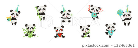 Cute Panda Character Engaged in Different Activity Vector Set Cute Panda Character Engaged in Different Activity Vector Set 122465361
