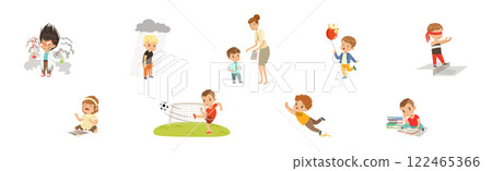 Little Children Character Failure and Mistake Vector Set 122465366