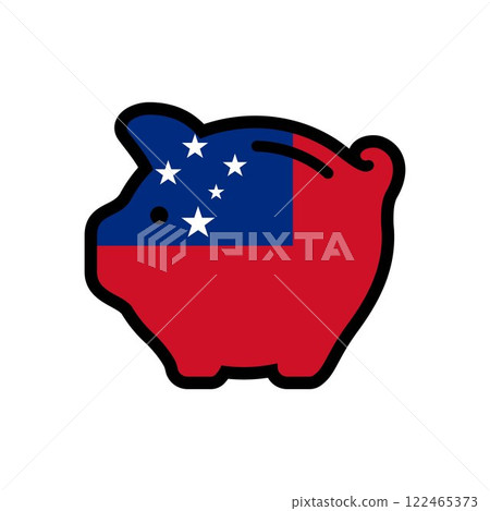 Flag of Samoa, piggy bank icon 122465373