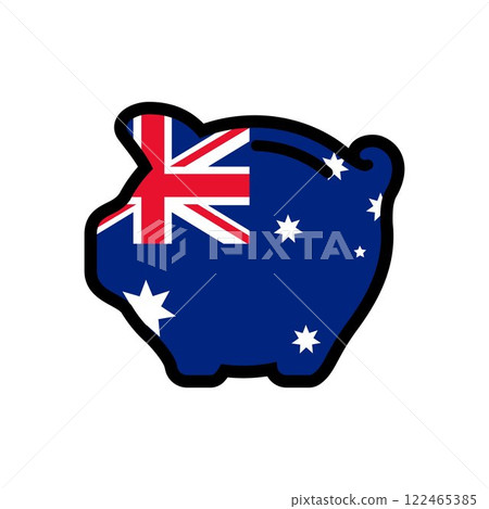 Flag of Australia, piggy bank icon, vector symbol 122465385