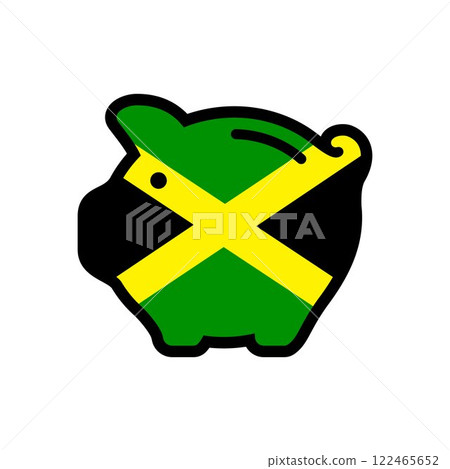Flag of Jamaica, piggy bank icon 122465652