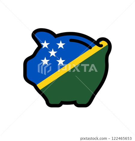 Flag of Solomon Islands, piggy bank icon 122465653