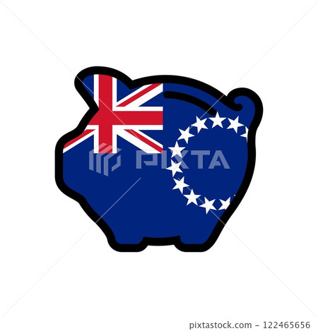 Flag of Cook Islands, piggy bank icon 122465656