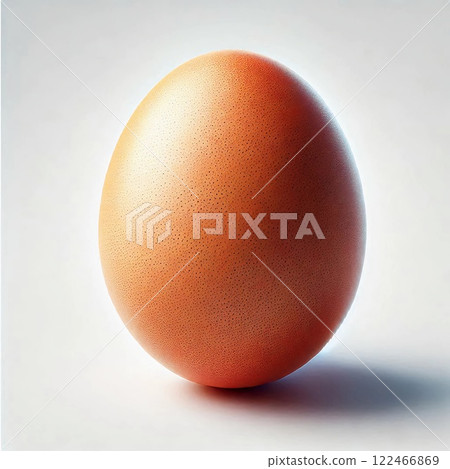 Egg with a smooth surface on a light background 122466869