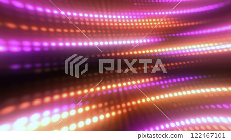 Vibrant light pattern in shades of purple, blue, and pink, forming a dynamic wave-like texture. Perfect for digital and futuristic visuals background, video in high quality 4k, motion design 122467101