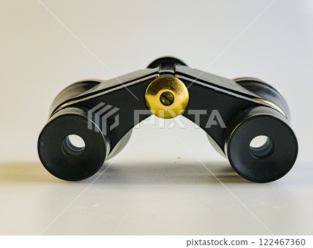 Vintage Soviet theater binoculars on a white background 122467360