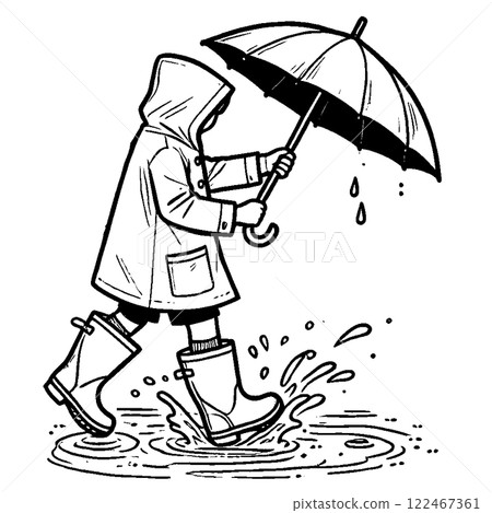 Child holding an umbrella Child holding an umbrella 122467361