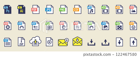 File format icon set 122467580
