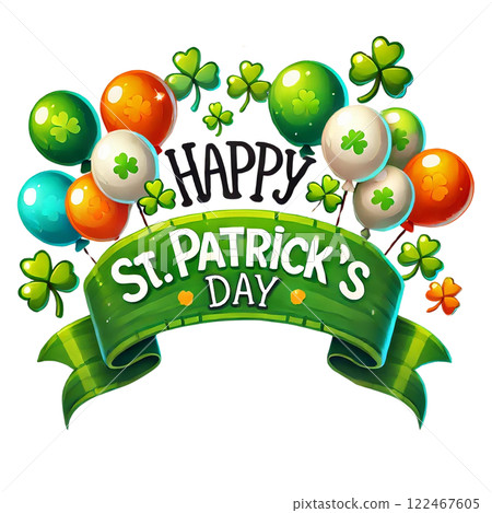 Celebrate St. Patrick's Day with festive decorations and joy. St. Patrick's animal cartoon character 122467605