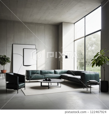 Modern design, minimalist design, living room Modern design, minimalist design, living room 122467924