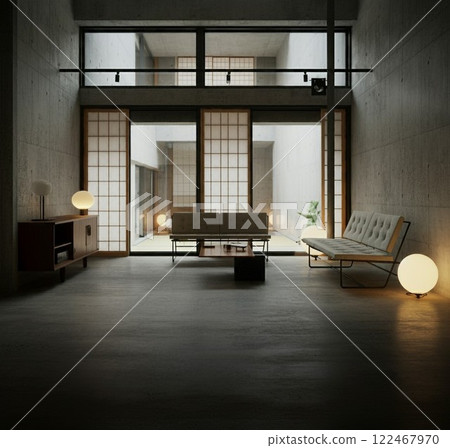Modern design, minimalist design, living room Modern design, minimalist design, living room 122467970