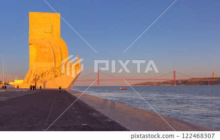 The 25th of April Bridge over the Tagus River in Lisbon, Portugal 122468307